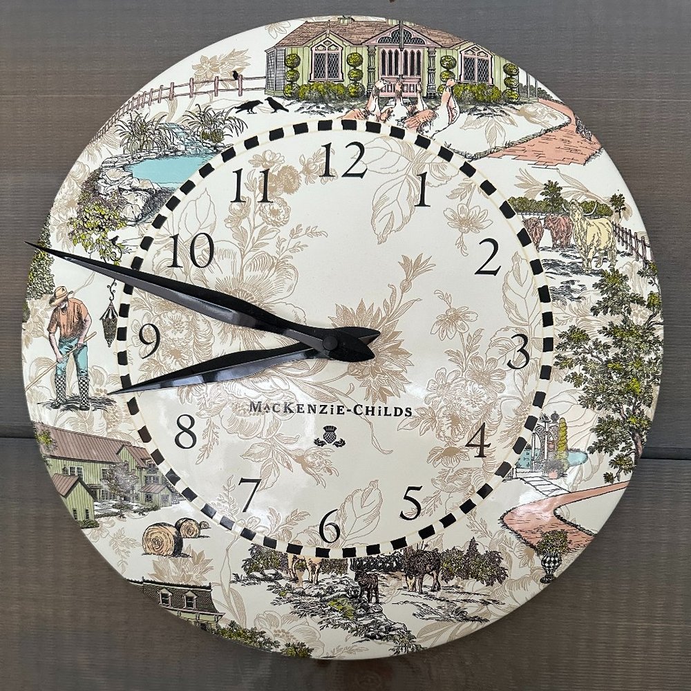 Mackenzie Childs Wall clock - Aurora pattern - retired, hard to find